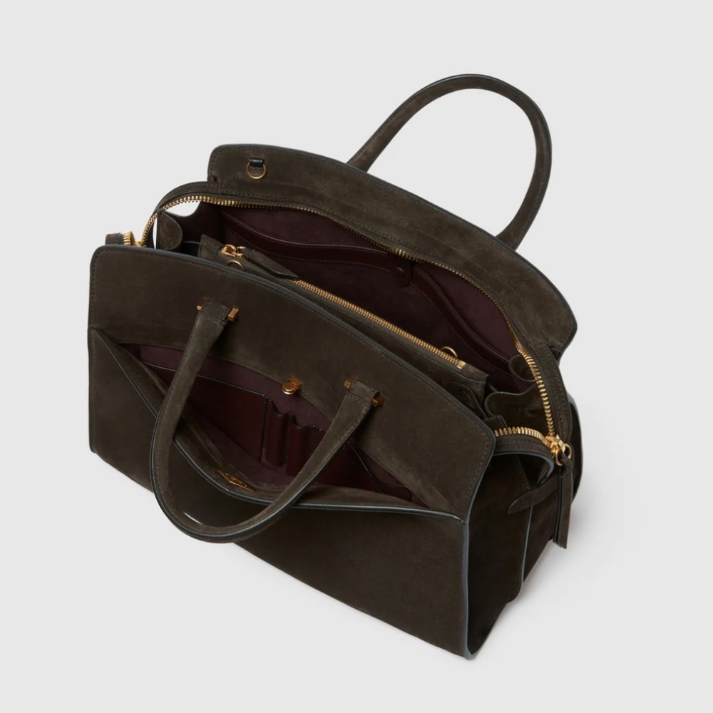 METIER of London 'Private Eye' Chocolate Italian Suede - MSRP $3650 - BNIB - Picture 3 of 9
